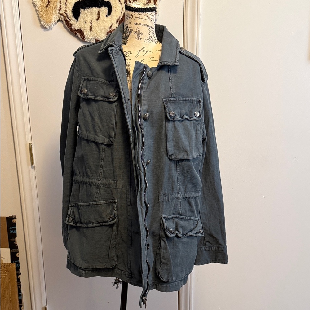 Free People Slate Blue Military Jacket